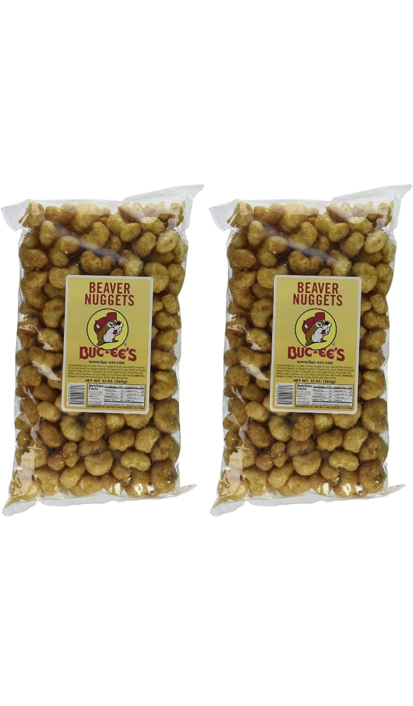Buc-Ees Beaver Nuggets Gluten-Free Sweet Corn Puff Snacks Bundle Pack Of (2) 26 Ounces Total