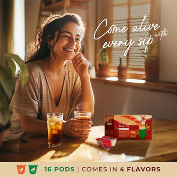 Gya Tea Co Caffeinated Black Tea Pod Variety Pack - Smooth, Flavorful, 16 Count