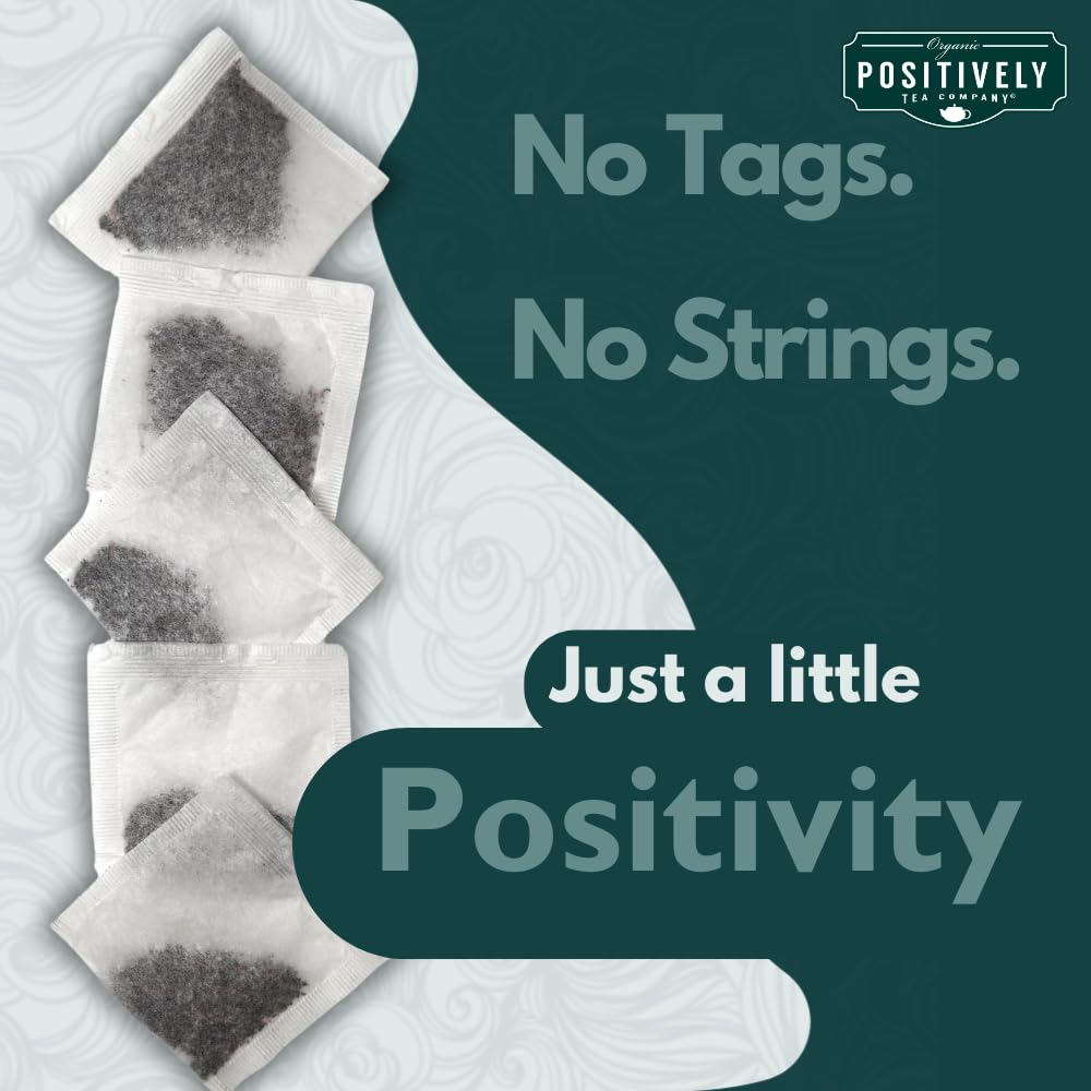 Organic Positively Tea Company, Chamomile Herbal Tea Bags, 100 Count, Eco-Friendly Tea Bags, Non-Gmo