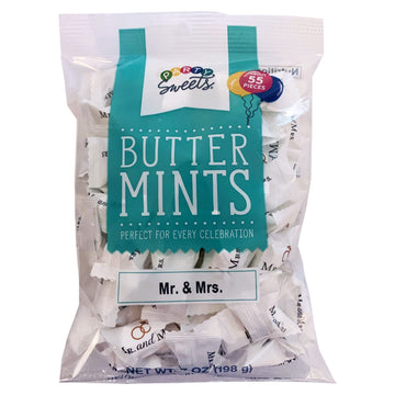 Party Sweets By Hospitality Mints Mr. & Mrs. Buttermints, 7-Ounce Bags (Pack Of 6)