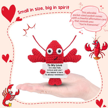 Royid Crochet Lobster Gift for Him/Her, Red, Polyester, Perfect for Birthdays and Anniversaries