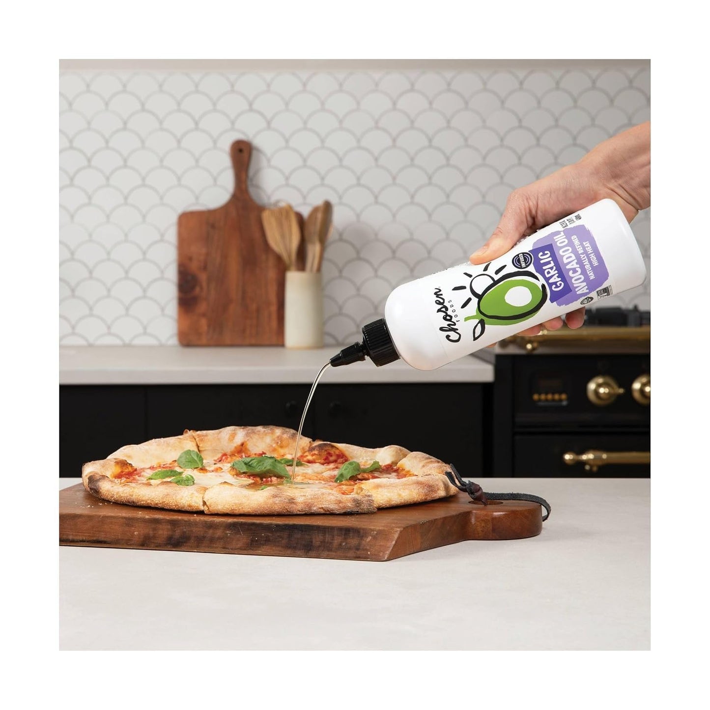 Chosen Foods Garlic Avocado Oil Squeeze Chef'S Bottle - 16.2 Fl Oz - For Drizzling, Saut Ing, Roasting & Searing - High Smoke P