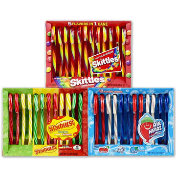 Starburst, Skittles, And Airheads Candy Cane Mixed Pack 3S