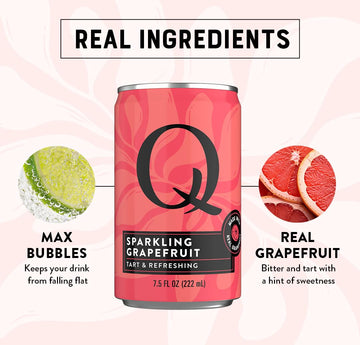 Q Sparkling Grapefruit With Real Grapefruit, Ideal For Cocktails & Mocktails- Made With Real Ingredients, Perfectly Carbonated,