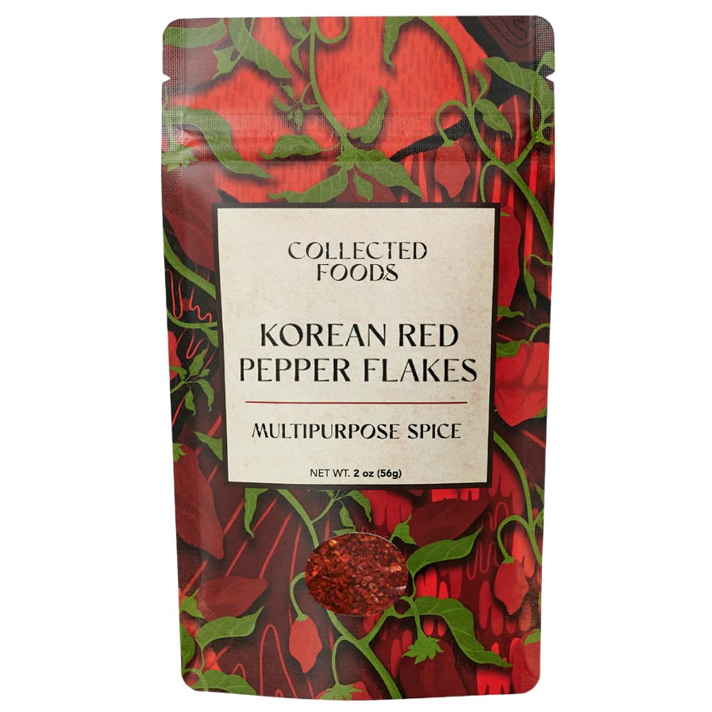 Premium Gochugaru Korean Red Pepper Flakes From Sun-Dried Gochugaru Korean Pepper - 2 Oz