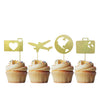 Morndew 24 Pcs Airplane Heart Traveling Case Earth Cupcake Toppers For World Travel Themed Party Baby Shower Birthday Party Wedd