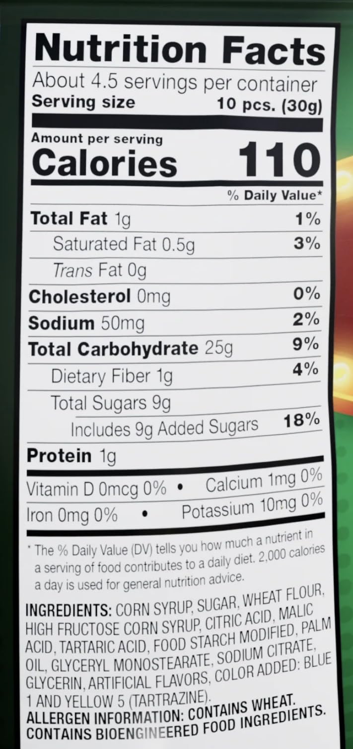 Sour Punch Bites Pickle card-style Candy, 5 Oz Bag, Sweet & Sour Snack