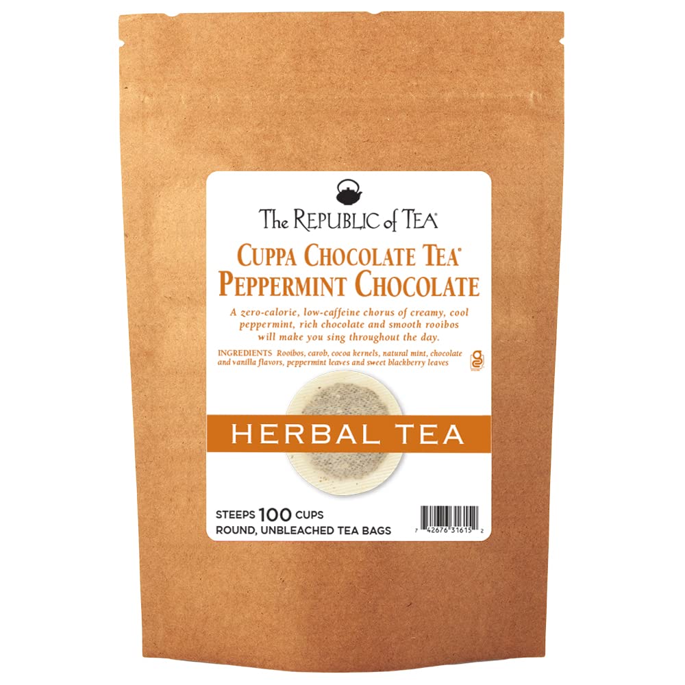 The Republic of Tea Peppermint Chocolate Red Tea, 100 Tea Bags, 1 Count