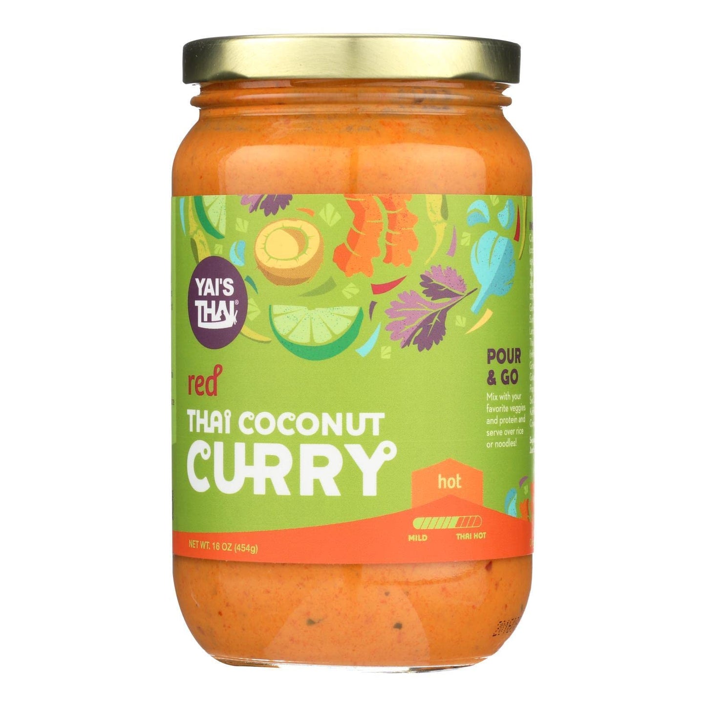 YAI S THAI, Thai Coconut Curry, Red, Pack of 6, Size 16 OZ, (Gluten Free Low Sodium Vegan)