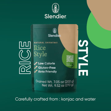 Slendier - Shirataki Rice Pack Of 6 | Low Calorie Rice | Low Carb Shirataki Noodles | Gluten-Free Konjac Noodles | Healthy & Con