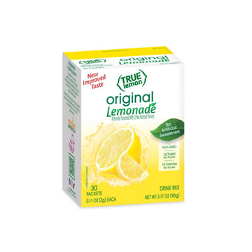TRUE LEMON Original Lemonade Drink Mix| Made from Real Lemon | No Preservatives, No Artificial Sweeteners, Gluten Free | Water F
