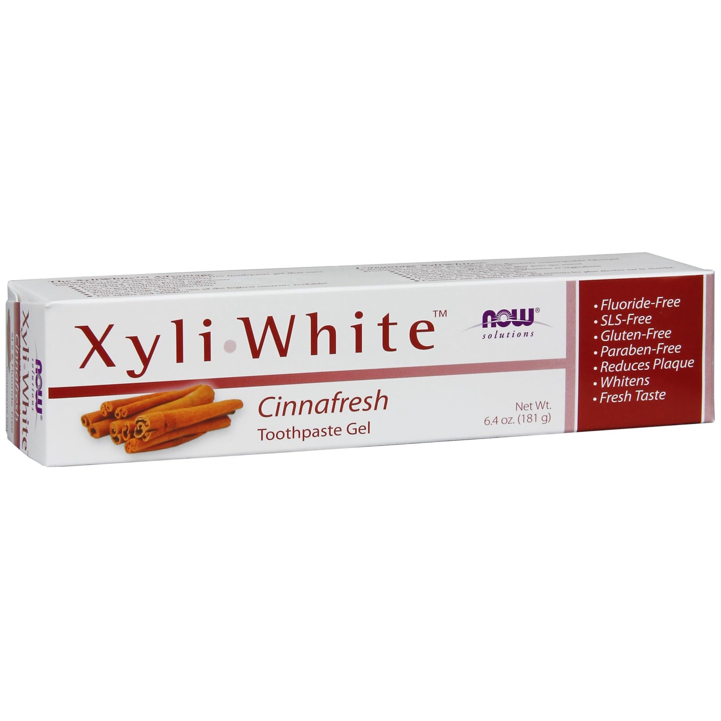 Now Foods Solutions, Xyliwhite™ Toothpaste Gel, Cinnafresh, Cleanses And Whitens, Clean And Fresh Cinnamon Taste, 6.4-Ounce