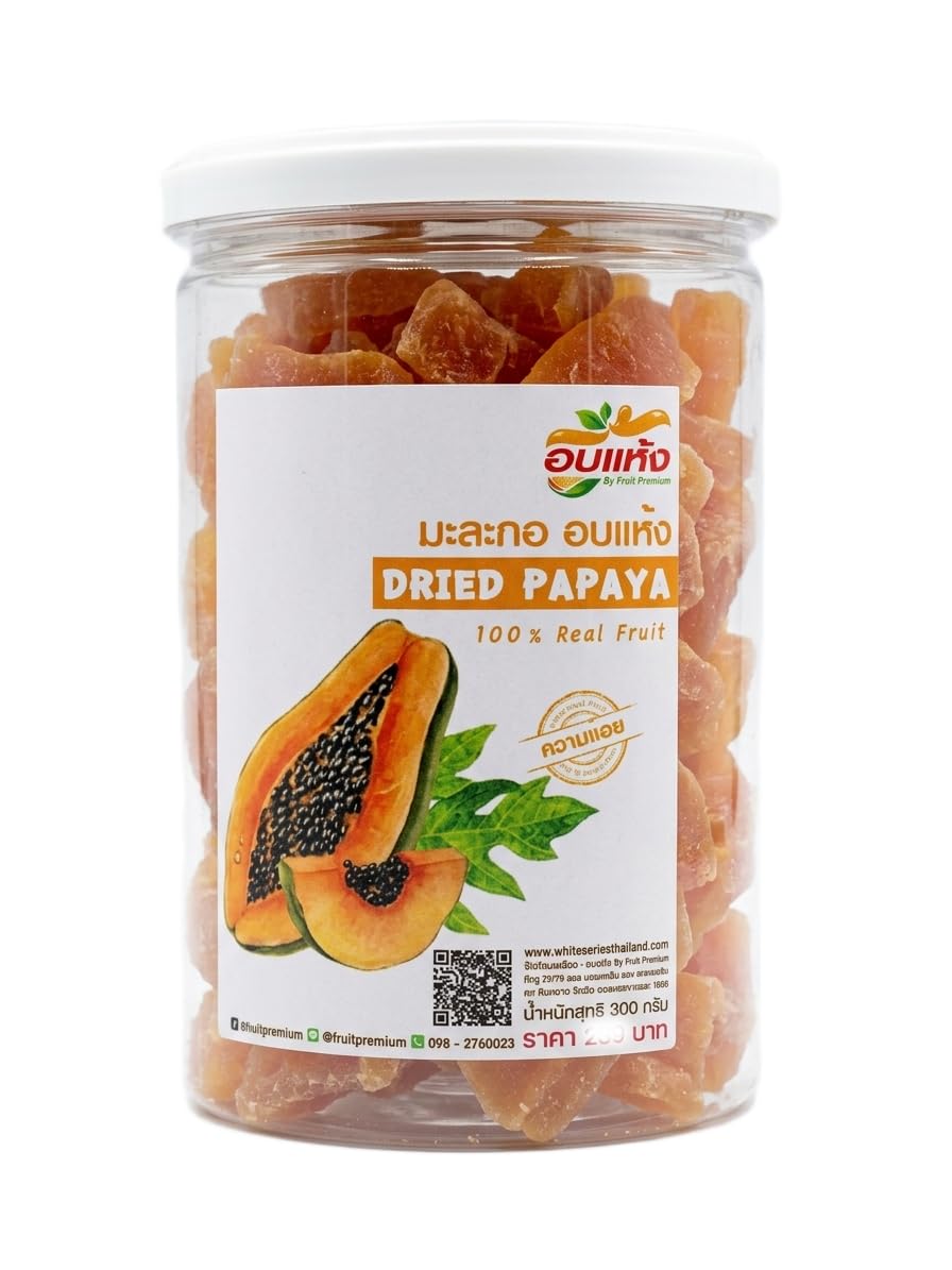 ????? Soft-Dried Papaya Slices - Low Sugar Tropical Fruit Snack - Chewy and Tender Texture - Non-GMO, Plant-Based - 300g