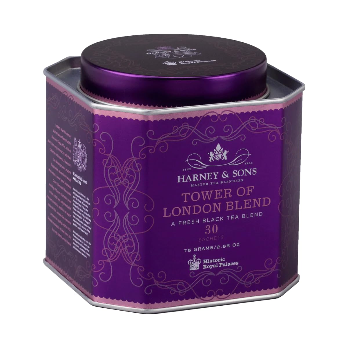 Harney & Sons Tower of London Black Tea with Vanilla, Black Currant, Caramel, and Honey | 30 sachets, Historic Royal Palaces Col