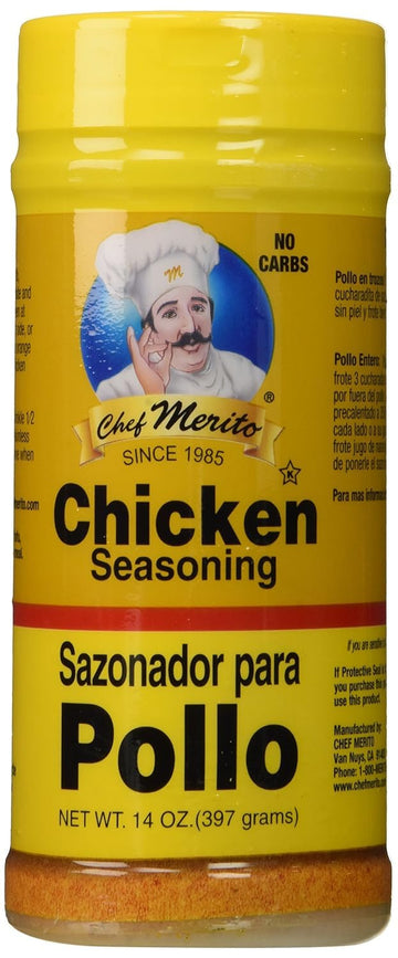 Chef Merito Seasoning 14Oz Container (Pack Of 3) (Chicken Seasoning (Pollo)) By Chef Merito