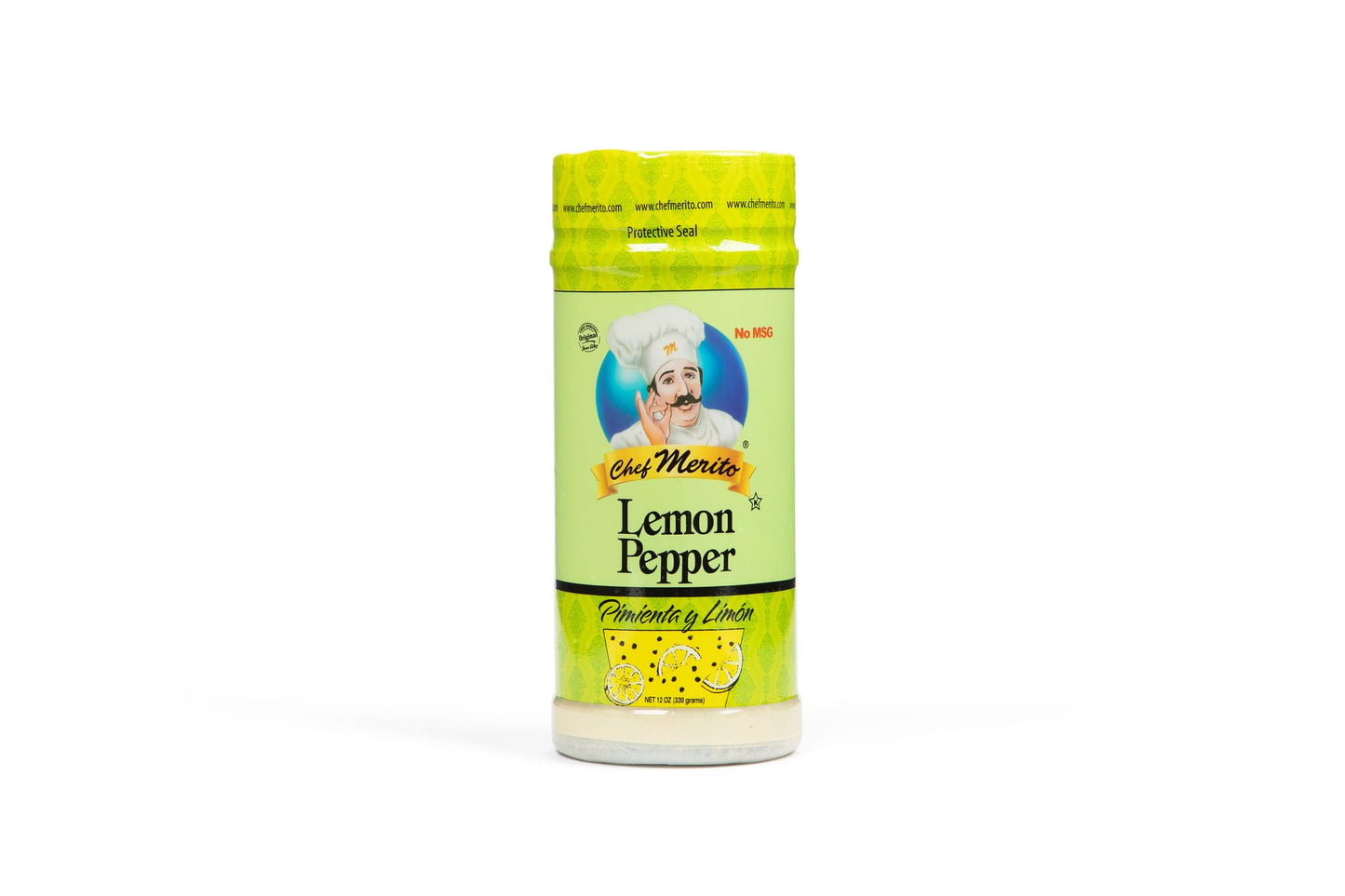 Chef Merito | Lemon Pepper Seasoning | 12 Oz. | Zesty & Peppery Flavor| Great For Deep Frying, Air Fryer, Grilling & Oven Baked