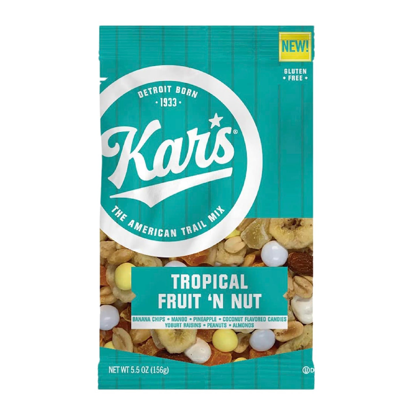 Kars Nuts Tropical Fruit N Nut Trail Mix, 5.5 Oz Snack Mix - Bulk Pack Of 12, Gluten-Free Snacks