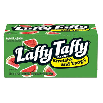 Laffy Taffy Candy, Stretchy And Tangy, Watermelon Flavor, 1.5 Ounce Bars (Pack Of 24)