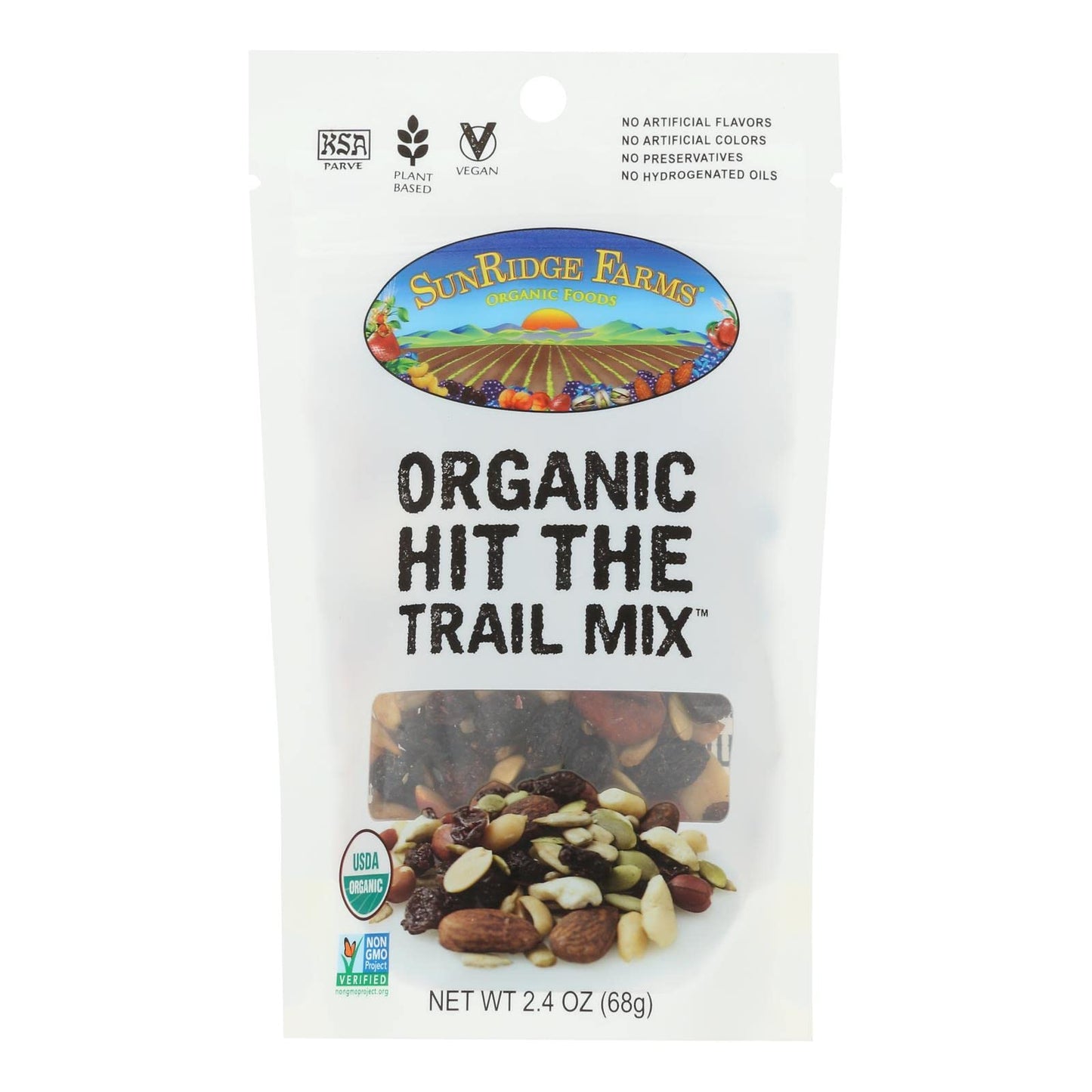 Sunridge Farms Organic Hit The Trail Mix - Case of 8-2.4 Oz