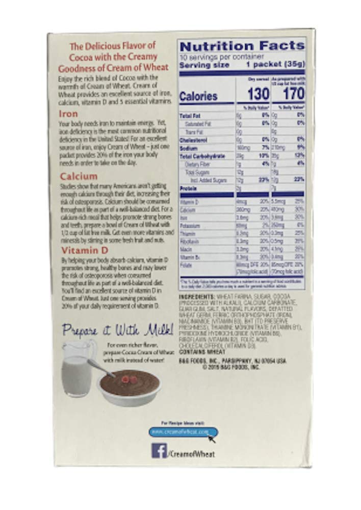 Cream Of Wheat Cocoa Instant Hot Cereal