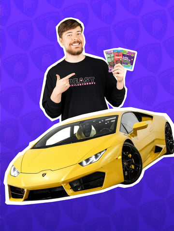 Feastables Mrbeast Karl Gummy Sour Candy - Blue Raspberry - 1.76 Oz Bag (Pack Of 8)