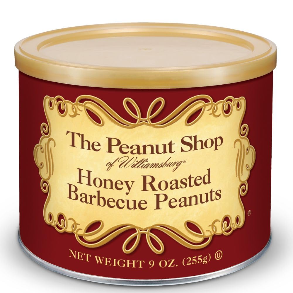 The Peanut Shop of Williamsburg - Honey Roasted Barbecue Peanuts - 9oz Tin