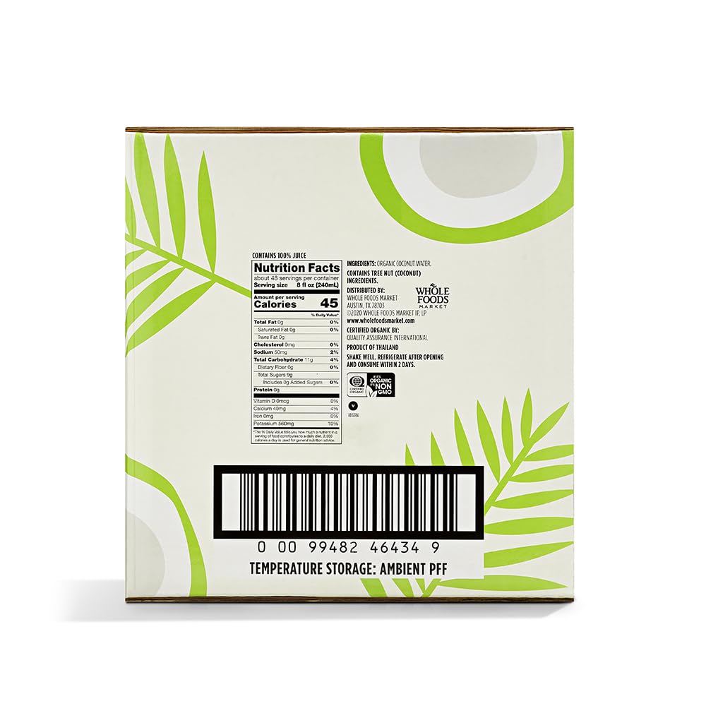 365 by Whole Foods Market,Organic Coconut Water , 12 ct