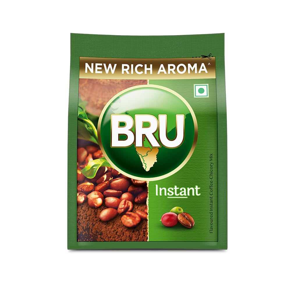 Bru Instant coffee, 100 grams pack, 3.5 oz, India - instant coffee-chicory mixture made from blends of coffee and chicory - Vege