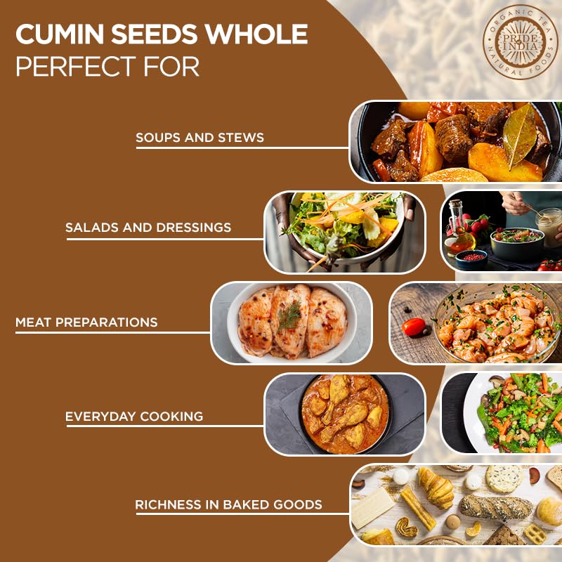 Pride Of India - Cumin Seed Whole - Gourmet Indian Spice - Excellent For Culinary Uses - Fresh And Quality Seeds - Adds Flavor &