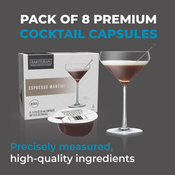 Bartesian Espresso Martini Cocktail Mixer compact pieces – Pack of 8, 1.5 Fl Oz, for Home Bar Mixology