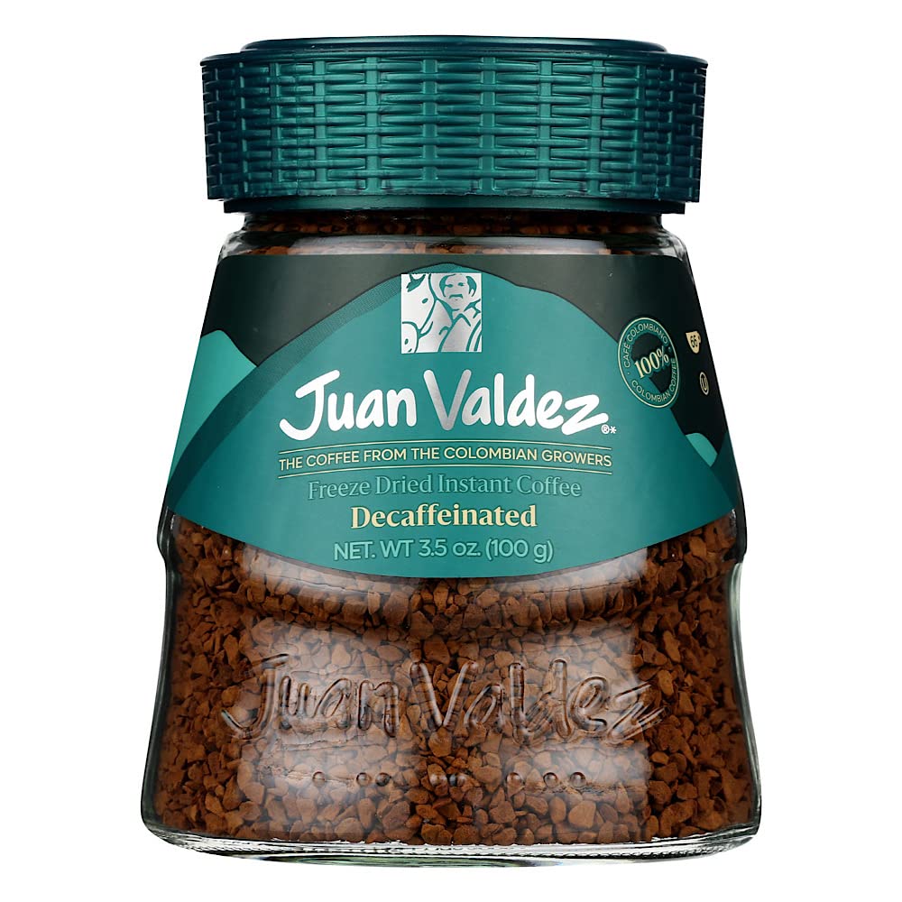 Juan Valdez Decaffeinated Freeze Dried Coffee Classic Flavor 3.3 Oz - Top-Grade Colombian Coffee