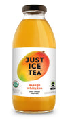 Just Ice Tea Organic Iced Tea, 16 Fl Oz Glass Bottles (Pack of 4) (Mango White Tea)