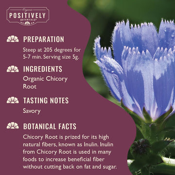 Organic Positively Botanicals Company, Chicory Root,Herbal Tea Loose Leaf Botanical, 4 Ounce