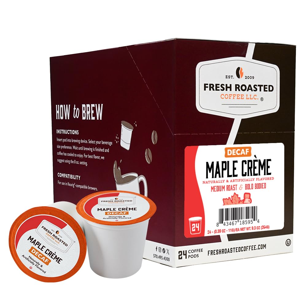 Fresh Roasted Coffee Decaf Maple Crme Flavored Coffee Pods 24 Count