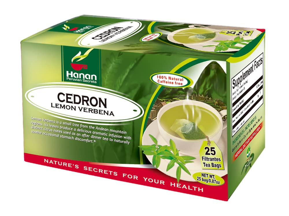 Lemon Verbena 25 Teabags Of Cedron Herbal Tea All Natural Lemon Beebrush From Peru Used To Add Lemon Flavor In Cooking Perfumes