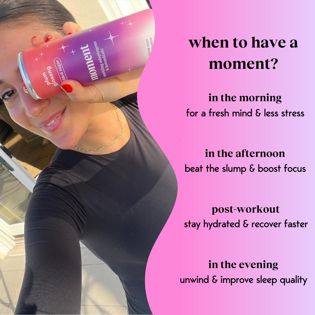 Drink Your Meditation Sparkling Plum Spritz Non- ic Drink, 11.5 Fl Oz, 12-Pack, with L-Theanine & Ashwagandha, No Added Sugar