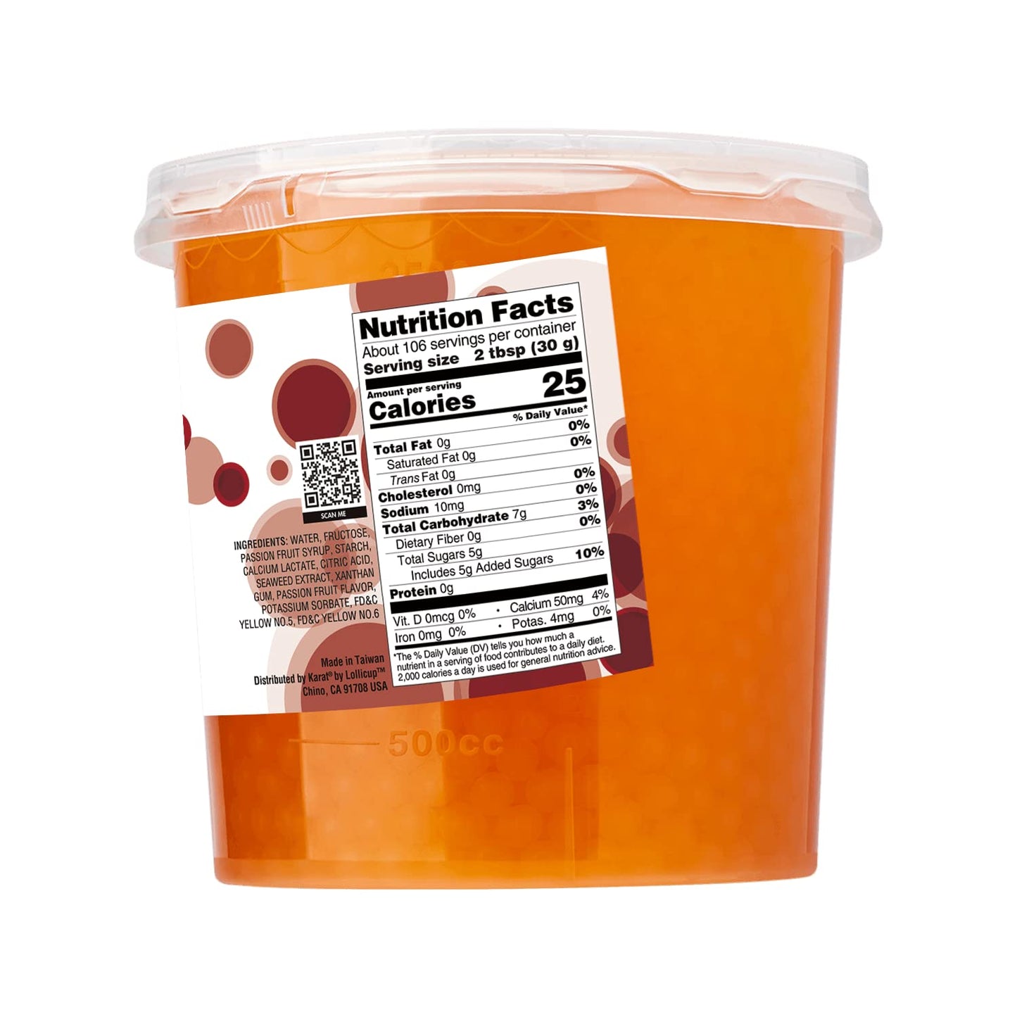 Tea Zone 7 Lb Passion Fruit Popping Pearls