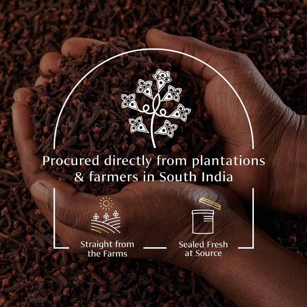 Vahdam, Organic Clove Whole (1.7Oz/50G) Handpicked Whole Cloves, Gluten Free, Non Gmo, 100% Raw | Warm & Flavorful Spice | Great For Cooking, Smoothies, Pomander Balls, Potpourri & Tea