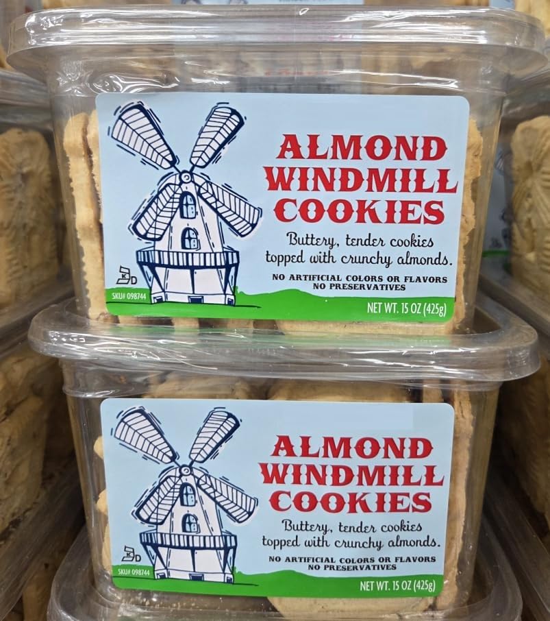 Trader Joe Almond Windmill Cookies 15oz 425g (Two Tubs)