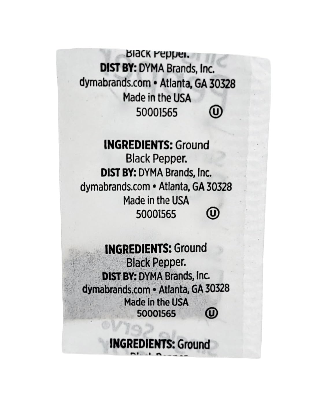 Gourmet Single Serve Packets | (1000 Count, Ground Black Pepper)