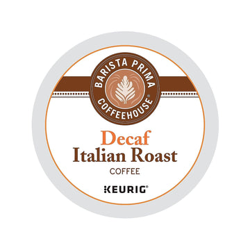 Barista Prima Italian Roast Decaf Coffee, Keurig K-Cup Pods, Dark Roast, 24/Box (6624)