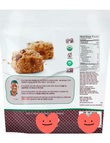 Hunks Organic Oatmeal Dark Chocolate Cookies, Gluten Free, Vegan, 22 Count, 22Oz, 2 Pack