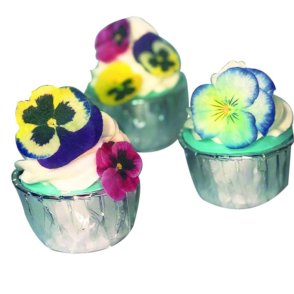 CHOCKACAKE Edible Wafer Flowers for Cake Decorating, Sunflowers, 28pcs, Paper