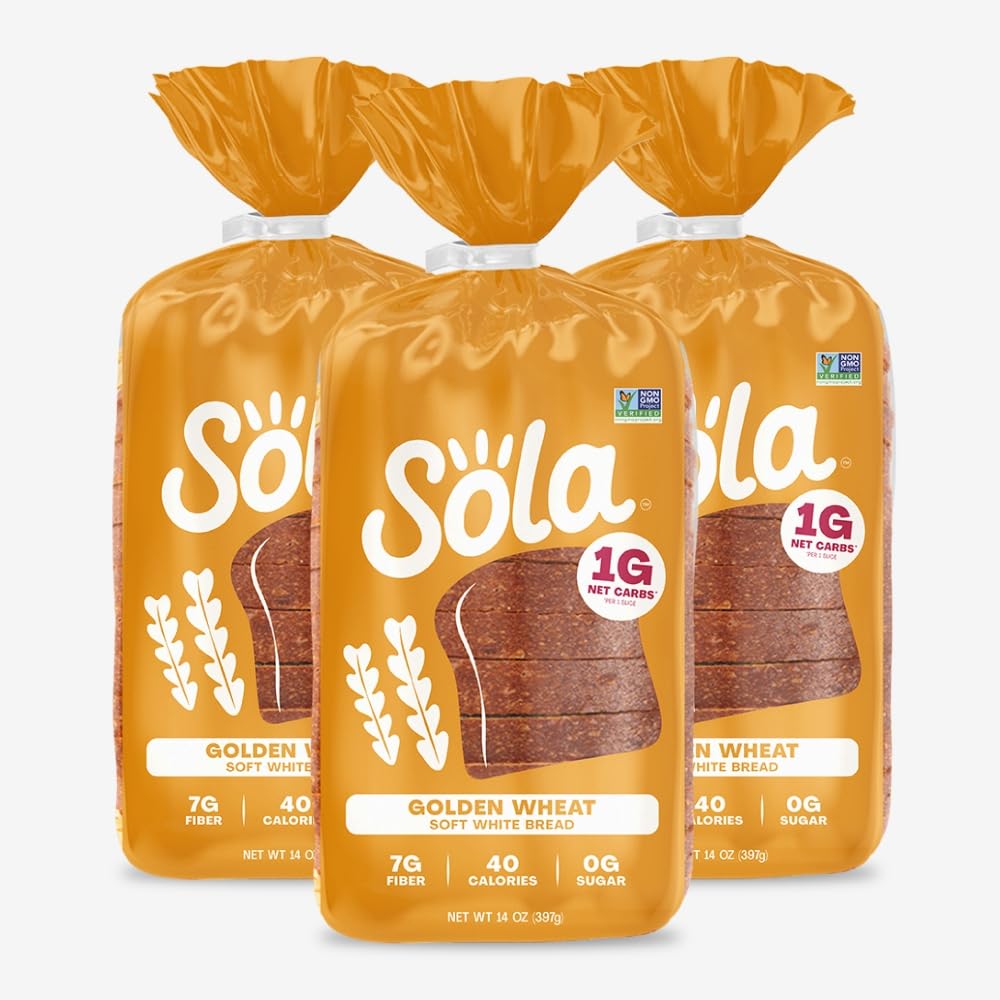 Sola Golden Wheat Bread, Non-GMO, 14 OZ Loaf (3 Pack)