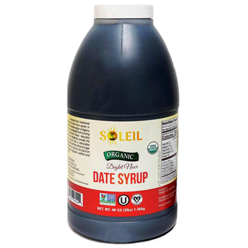 ORgANIc DATE SYRUP Made with100% Deglet Noor dates certified Organic NON-gMO KOSHER. Healthy Natural sweetener with NO added s