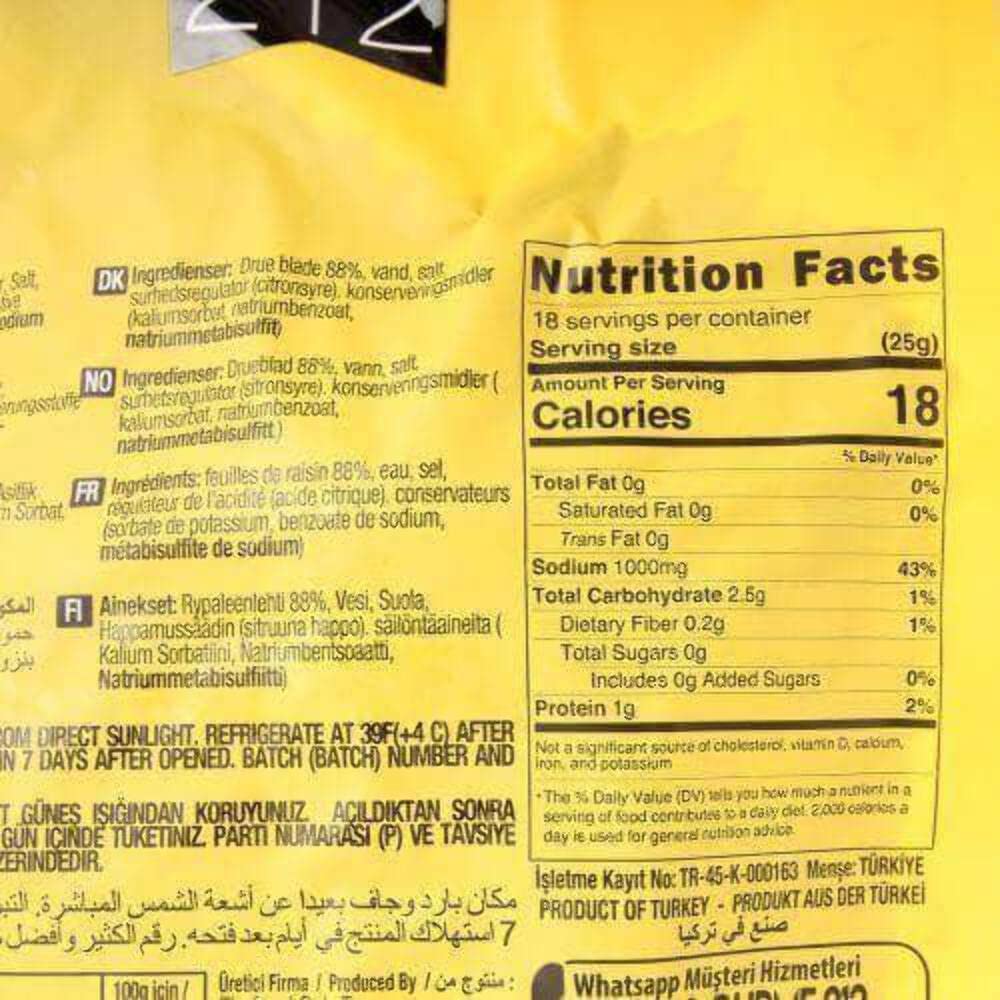 Gurme212 Premium Turkish Grape Leaves 16 Oz