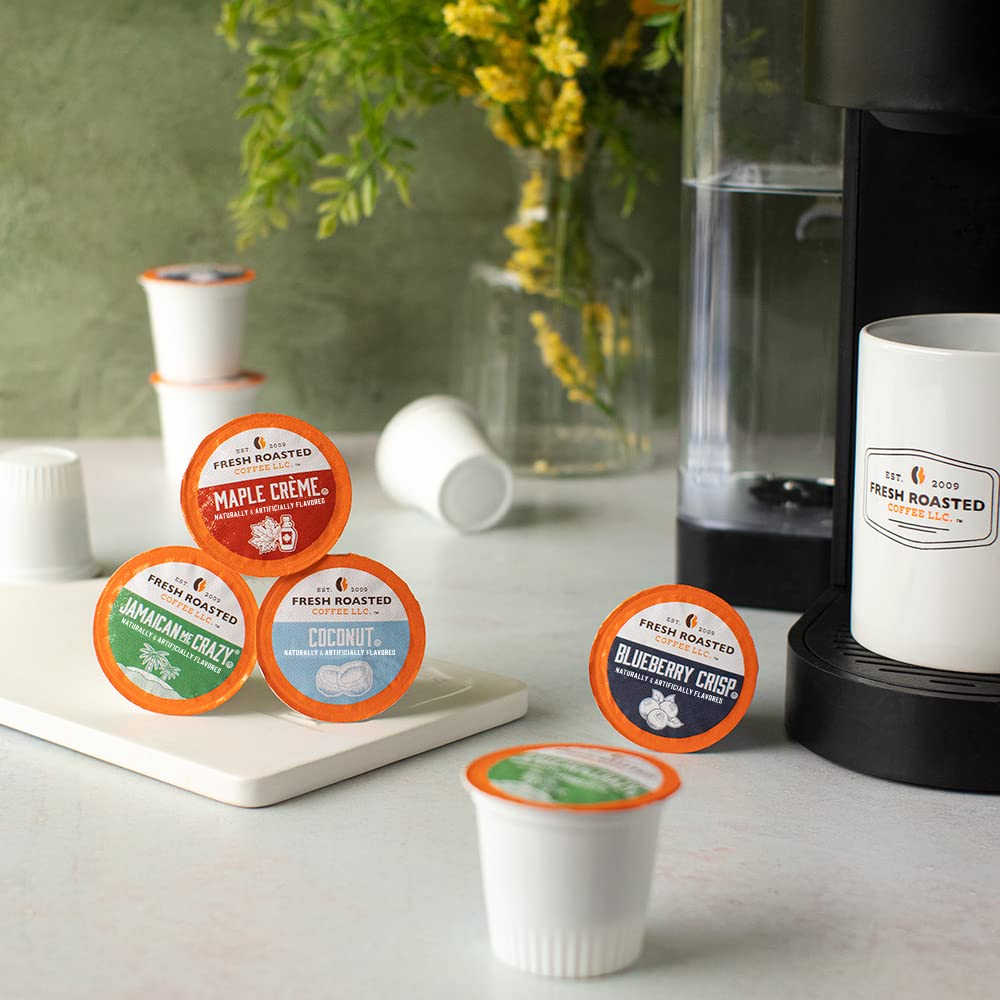 Fresh Roasted Coffee, The Great Eight, Flavored Coffee Pod Variety Pack, K-Cup Compatible, 48 Count