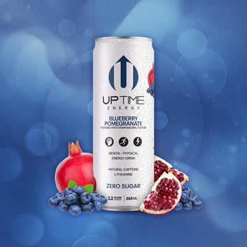 UPTIME Energy Drink Blueberry Pomegranate, Sugar Free, 12 Pack, 12 Fl Oz Cans, 142mg Natural Caffeine