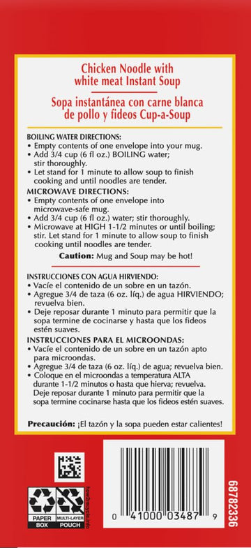 Lipton Cup-A-Soup Chicken Noodle Soup Mix 0G Trans Fat,9.9 Ounce (Pack Of 4)