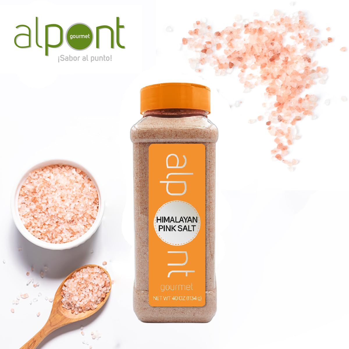Alpont Gourmet Himalayan Pink Salt And Ground Black Pepper Set (40Oz Salt And 21Oz Pepper) - Seasoning For Cooking - For Seasoni